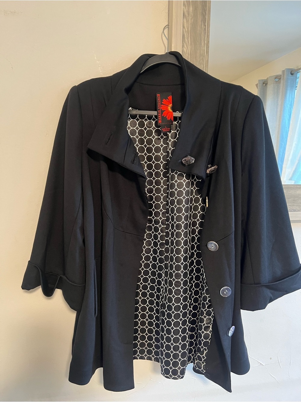 Eccentrics Black Women's Blazer with Patterned Lining